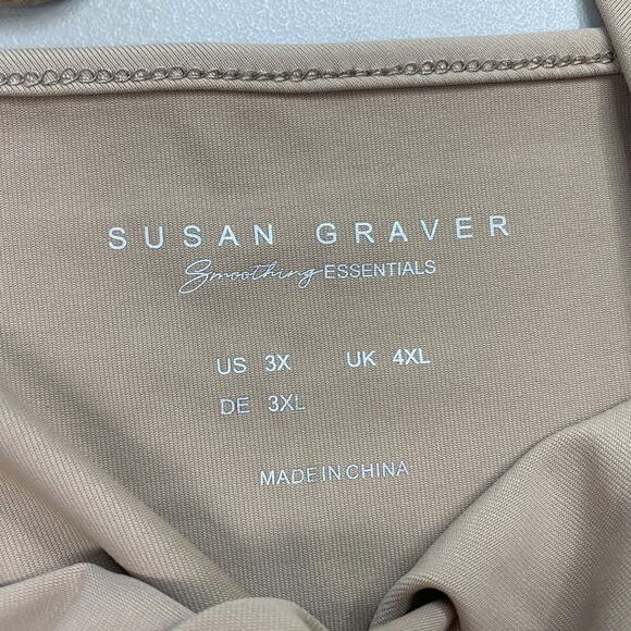 Susan Graver Liquid Knit Tank Top Womens 3X Smoothing Essentials Neutral Tan - Picture 9 of 10